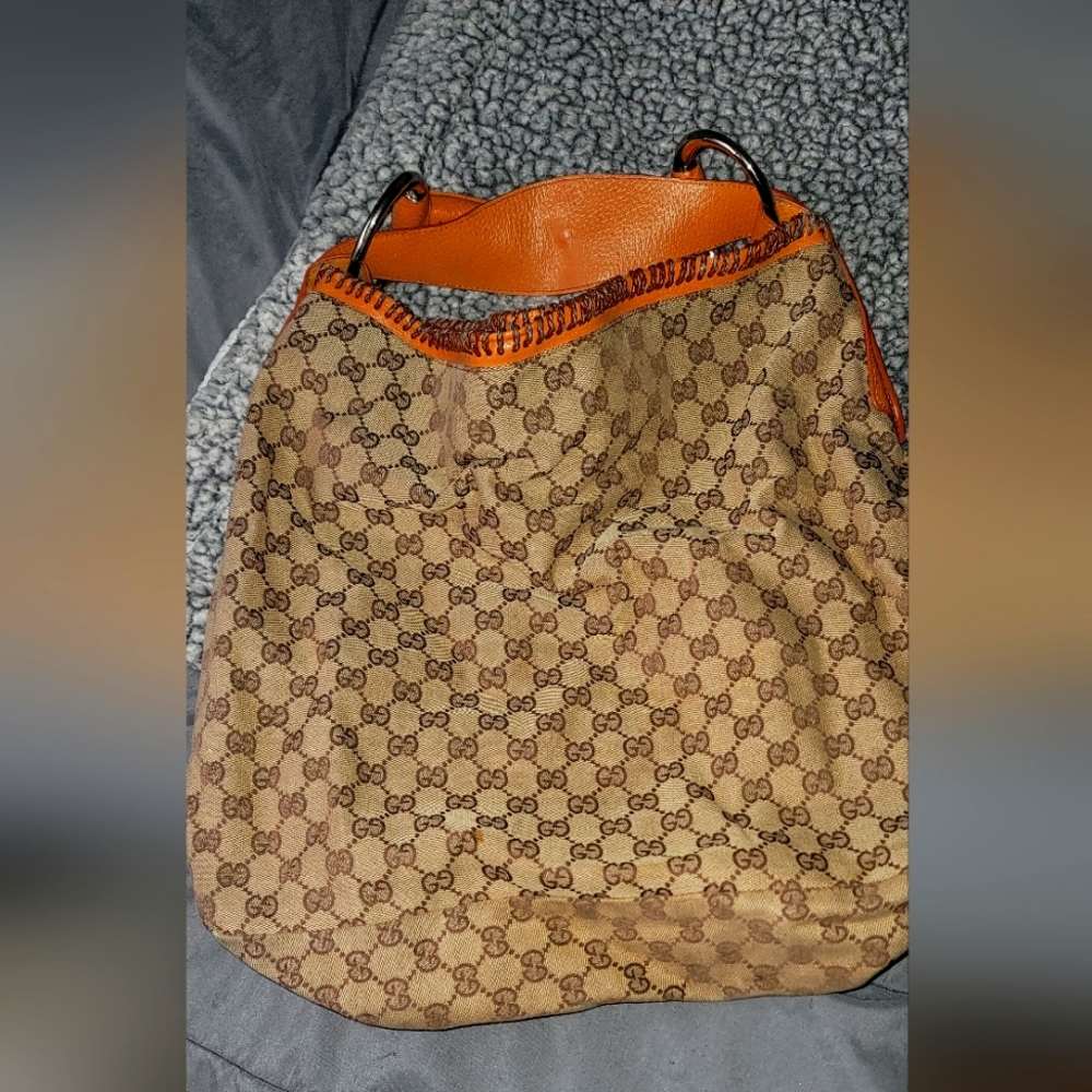 Vintage Gucci Bag/ Carmel, honey beige color/ canvas